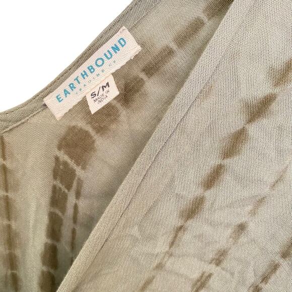 Earthbound Trading Co. Tie Dye Long Flowy bohemian Duster lightweight olive OS - Picture 11 of 12